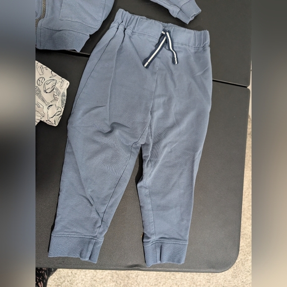 Tommy Bahama Blue Dinosaur Hoodie Set w/ White Graphic Tee and Pants in Size 3T - Picture 4 of 7